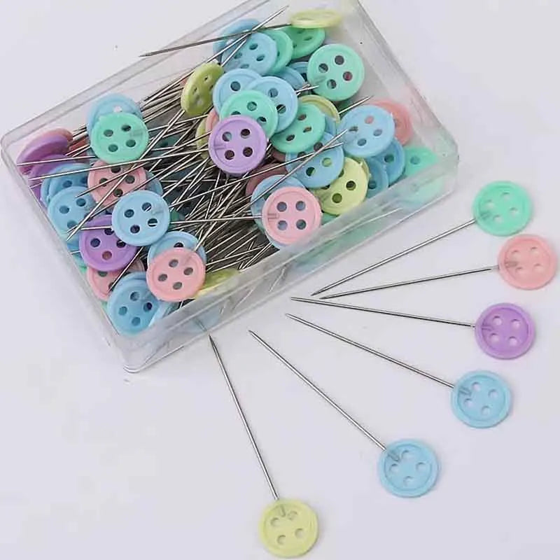 Stainless Steel Dressmaking Pins – Sewing, Embroidery & Patchwork Dressmaking Pins Babs Button style 100pcs(2 box)