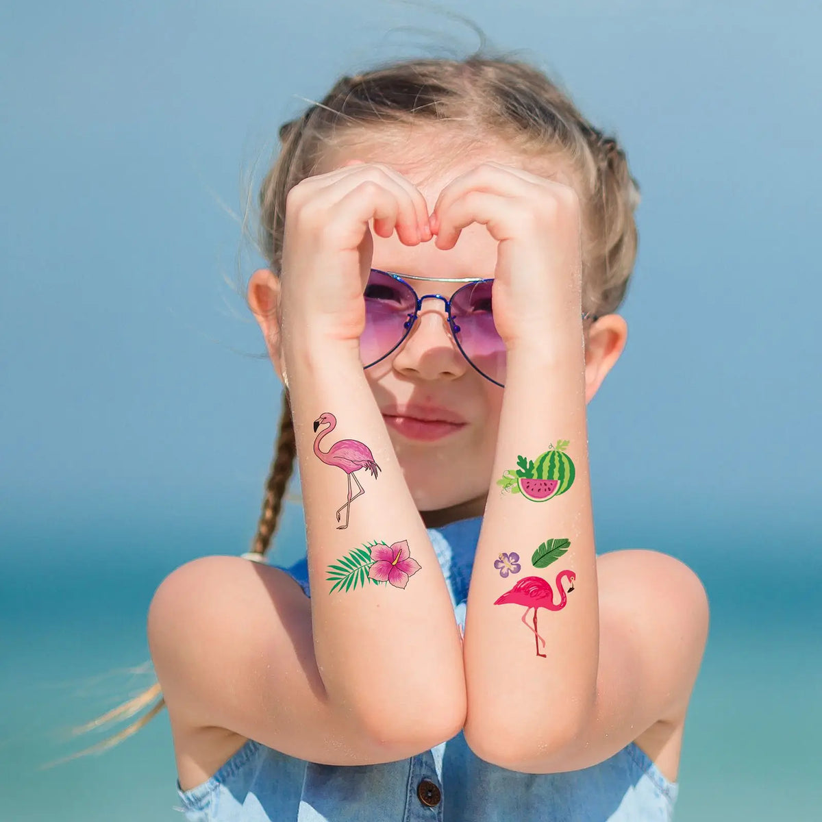 Flamingo Temporary Tattoos 10 Sheets – Waterproof Tropical Party Stickers Temporary Tattoos Babs
