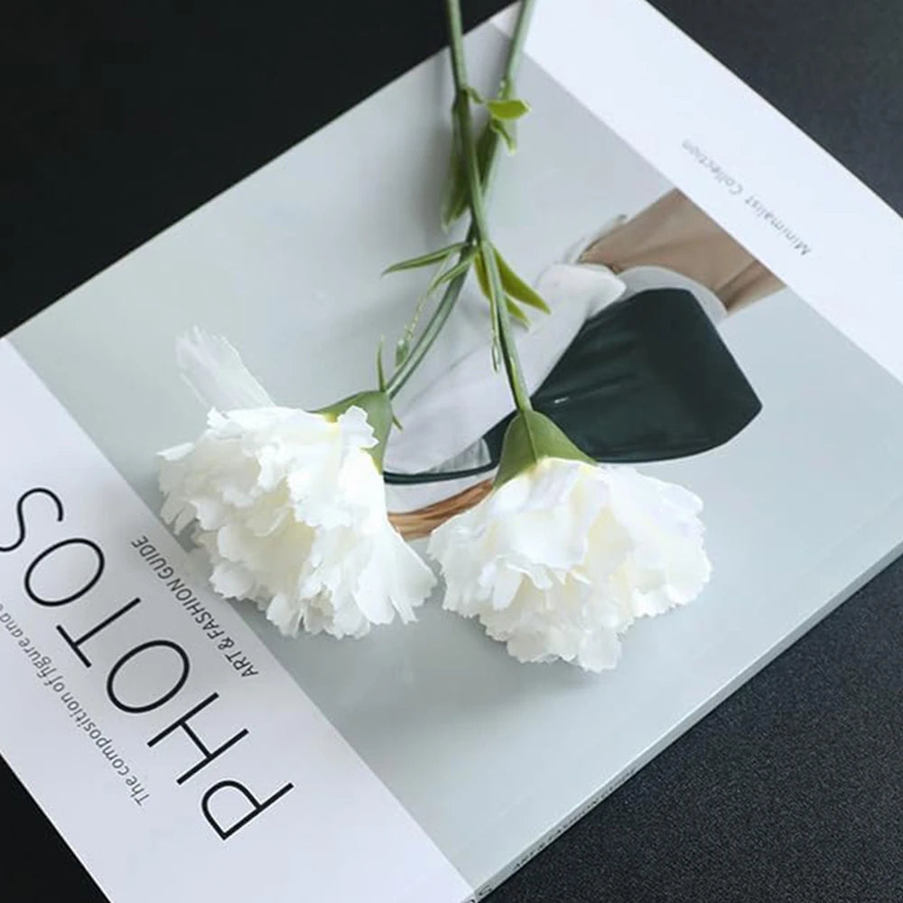 Silk Carnation Artificial Flowers 6/12 Stems – Wedding & Home Artificial Silk Flowers Babs