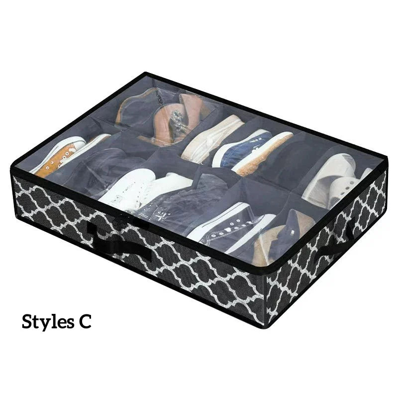 Under Bed Shoe Organizer – 12-Pair Foldable Storage Bag Shoe Storage Organizer Babs Styles C