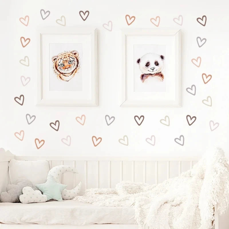 36Pcs Boho Heart Wall Stickers – Nursery & Bedroom Decals Wall Decal Stickers Babs