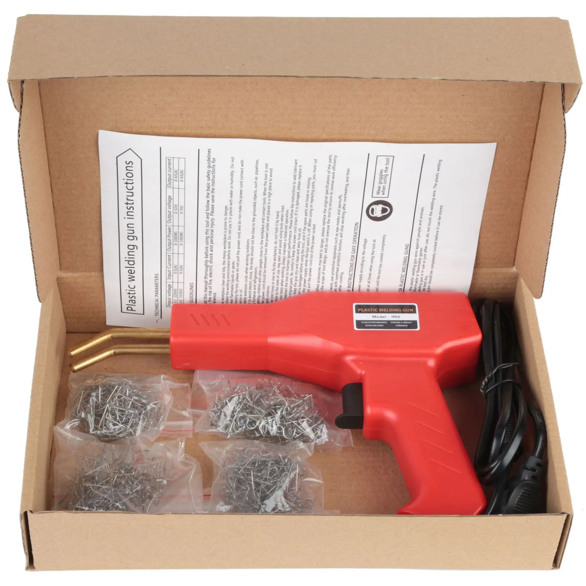 Plastic Welding Machine Set – Hot Stapler Car Bumper Repair Kit Plastic Welding Kit Babs 110V US Red set No plug