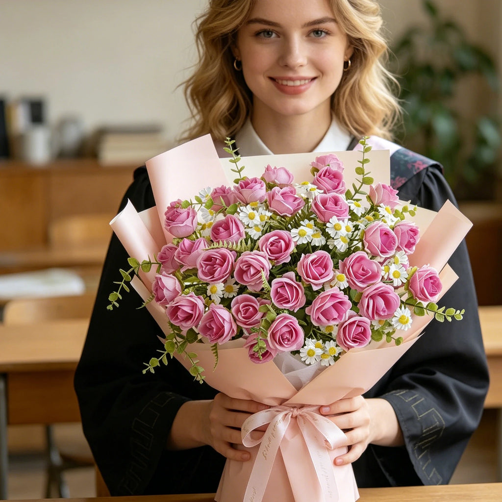 Silk Rose Artificial Bouquet – Wedding, Home & Party Décor Artificial Flower Bouquet Babs