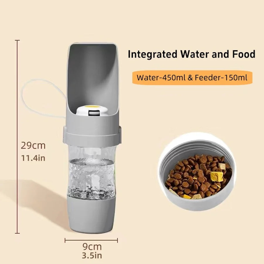 Portable Pet Water Bottle & Food Container – Travel Dog Bowl Pet Travel Bottle Babs
