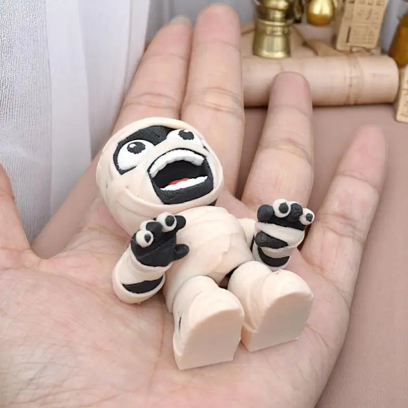3D Printed Mummy Figurine – Halloween Keychain & Desk Decor Halloween Figurine Ornament Babs