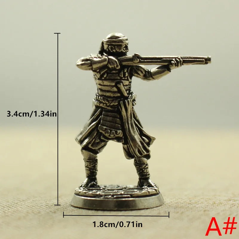 Pure Copper Samurai Musketeer Figure | Japanese Shogunate Model Collectible Metal Figure Babs A