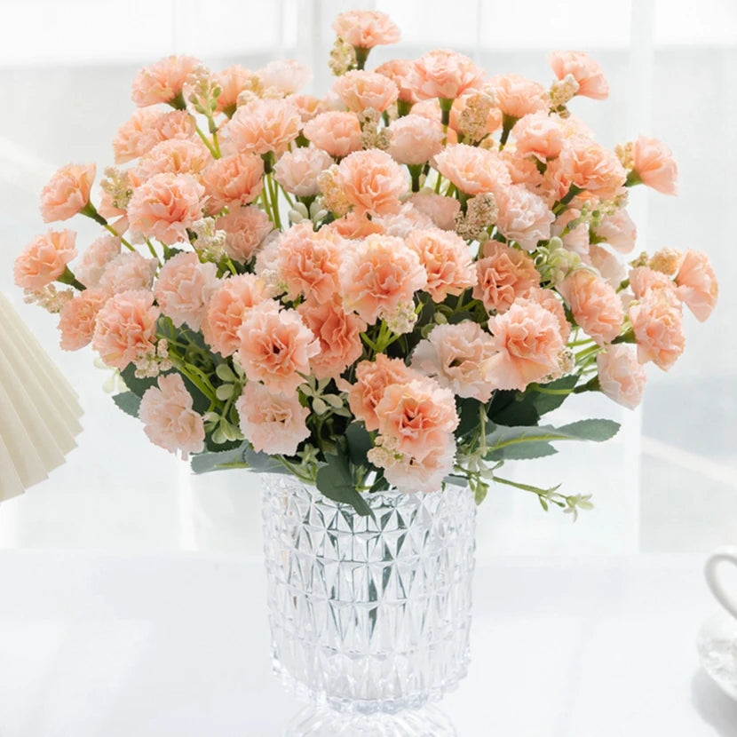 Silk Carnation Artificial Flower Wreath – Fade-Resistant Décor Artificial Flower Wreath Babs