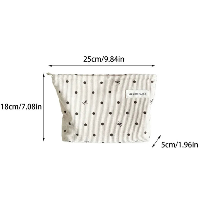Pink Bow Makeup Bag – Large Canvas Travel Cosmetic Organizer Cosmetic Makeup Bag Babs