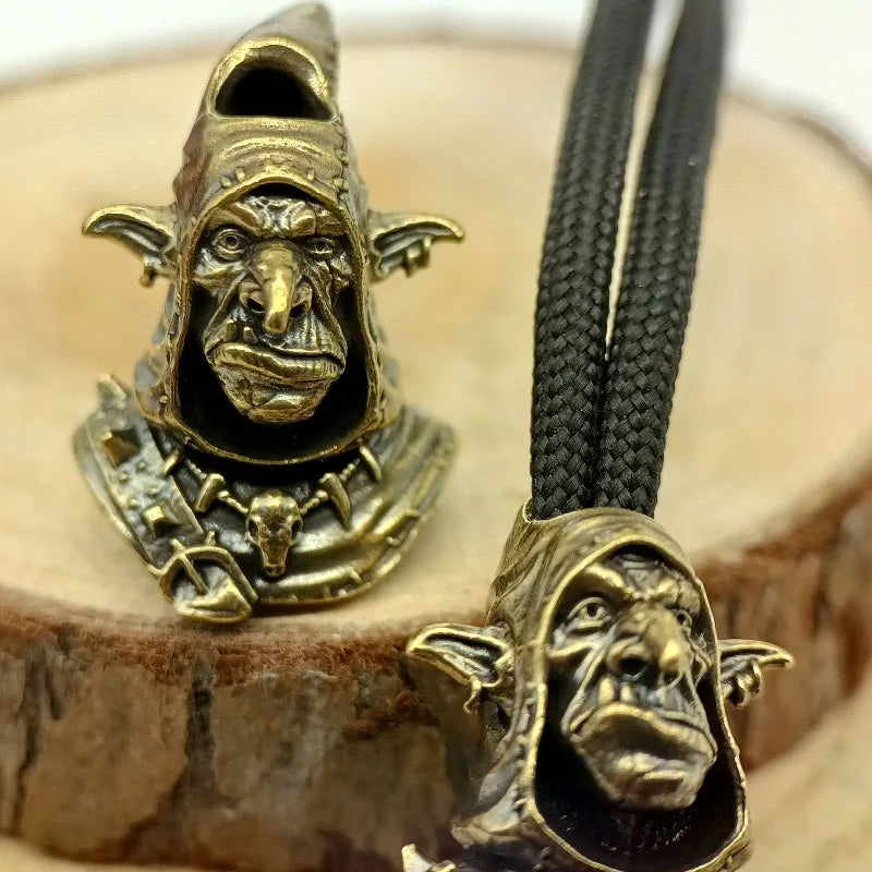 Goblin Brass EDC Paracord Bead Pendant – DIY Lanyard EDC Paracord Bead Babs