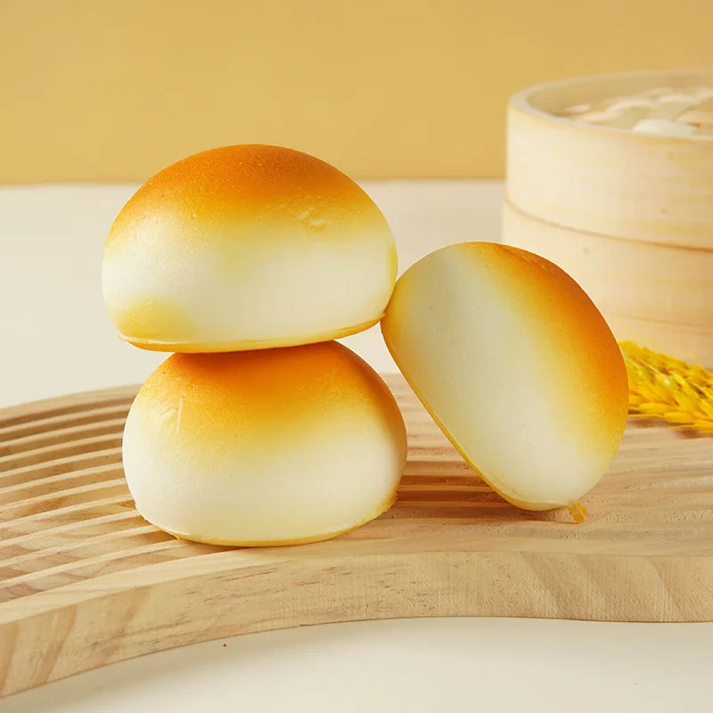 Golden Roasted Bun Squishy PU Slow Rebound Toy Pendant Squishy Novelty Toy Babs