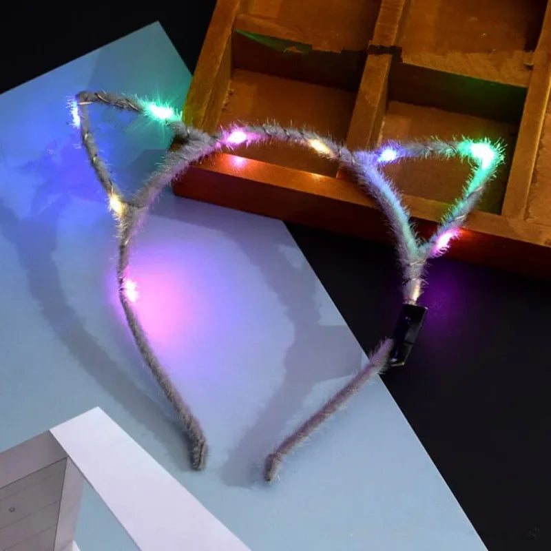 LED Cat Ear Headband – Flashing Glow Party Headwear LED Party Headband Babs 3