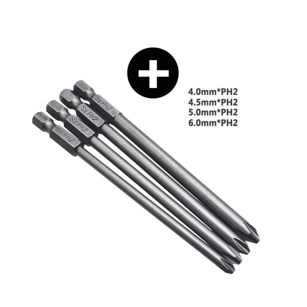4-Piece Magnetic Screwdriver Bit Set – 1/4" Hex Shank Alloy Steel Screwdriver Bit Set Babs B