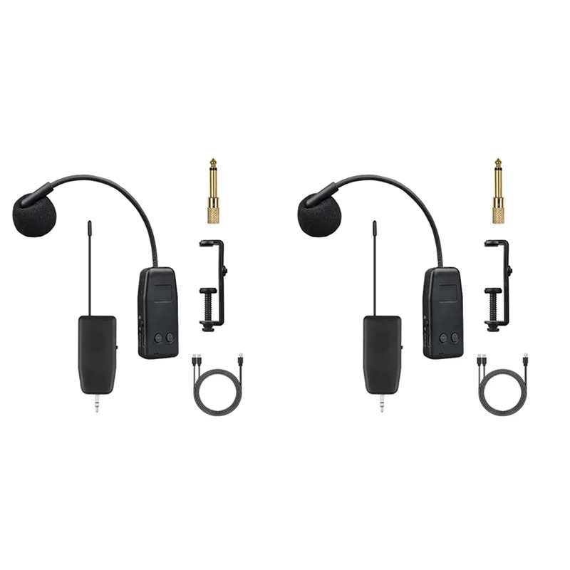 2.4G Wireless Clip-On Mic System for Violin, Cello & Guitar Wireless Microphone System Babs Black
