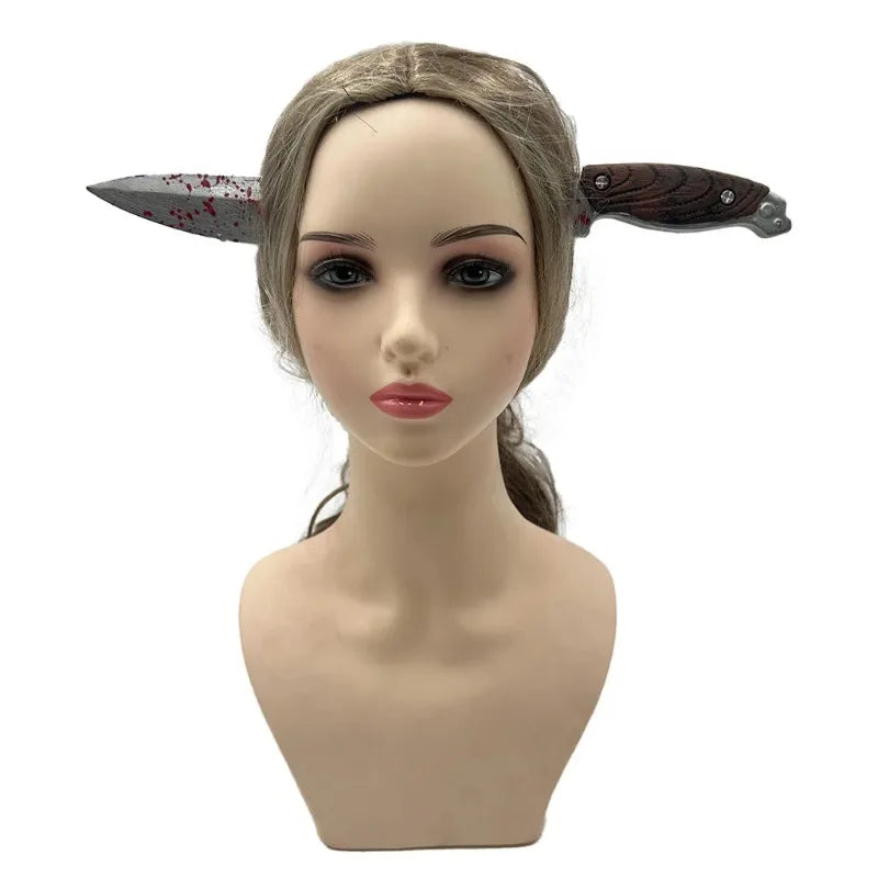 Halloween Fake Knife Headband – Scary Costume Prop Hair Hoop Costume Headband Prop Babs