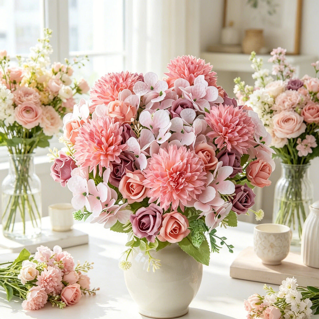 Artificial Silk Rose Bouquet – Wedding & Home Décor Flowers Artificial Silk Flowers Babs