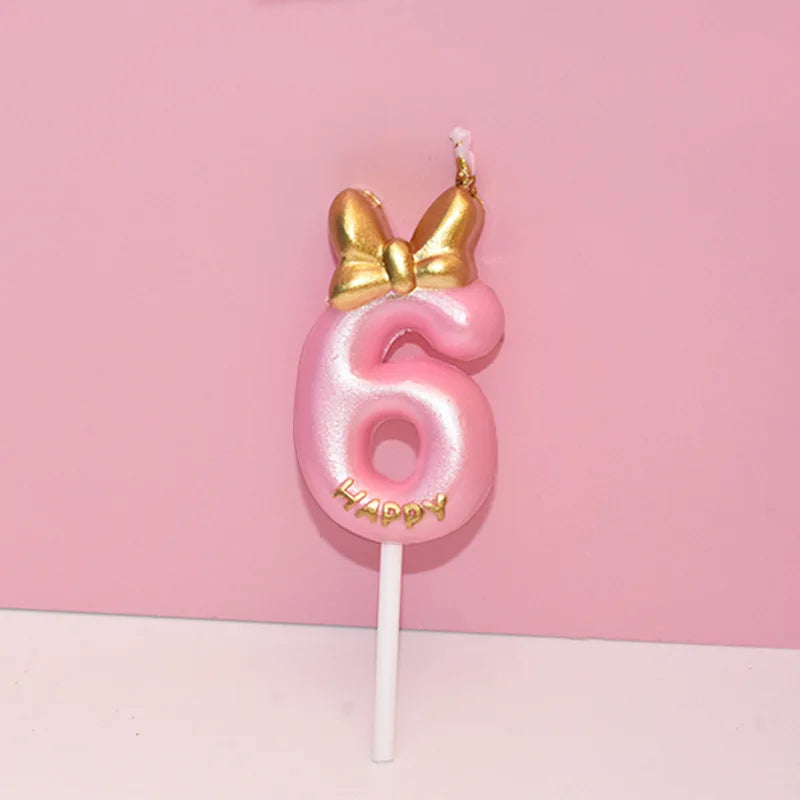 Pink Number Cake Topper Candles 0–9 | Girls Birthday Party Birthday Cake Candles Babs 6