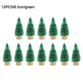 12pcs Mini Sisal Christmas Trees – DIY Holiday Table Decor Christmas Tree Decor Babs 6.5cm-green as picture