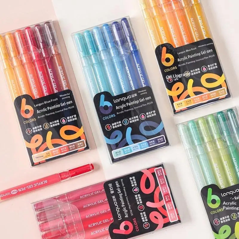 6-Color Gel Pen Set – Acrylic Painting & Writing Markers Gel Pen Set Babs