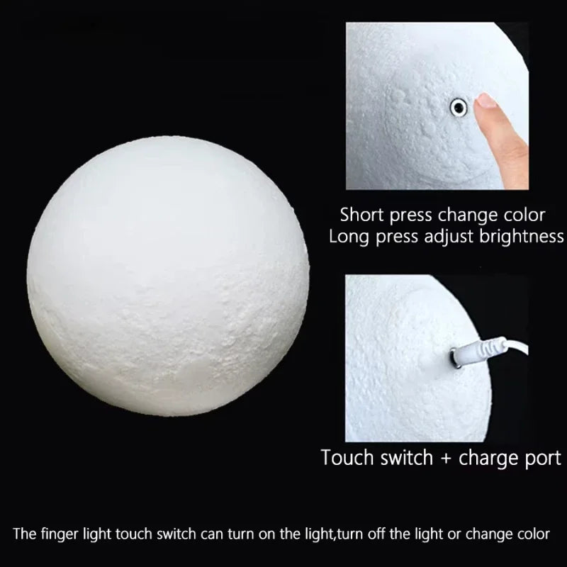 USB Rechargeable Touch LED Night Light – Star & Moon Design LED Night Light Babs