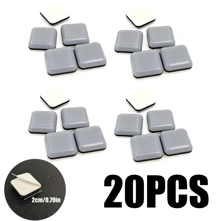 20PCS PTFE Square Furniture Gliders & Floor Sliding Pads Furniture Sliding Pads Babs 20PCS
