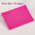 Fluorescent Sticky Notes Multi-Color Self-Adhesive Memo Notepad Sticky Notes Memo Pad Babs Rose Red
