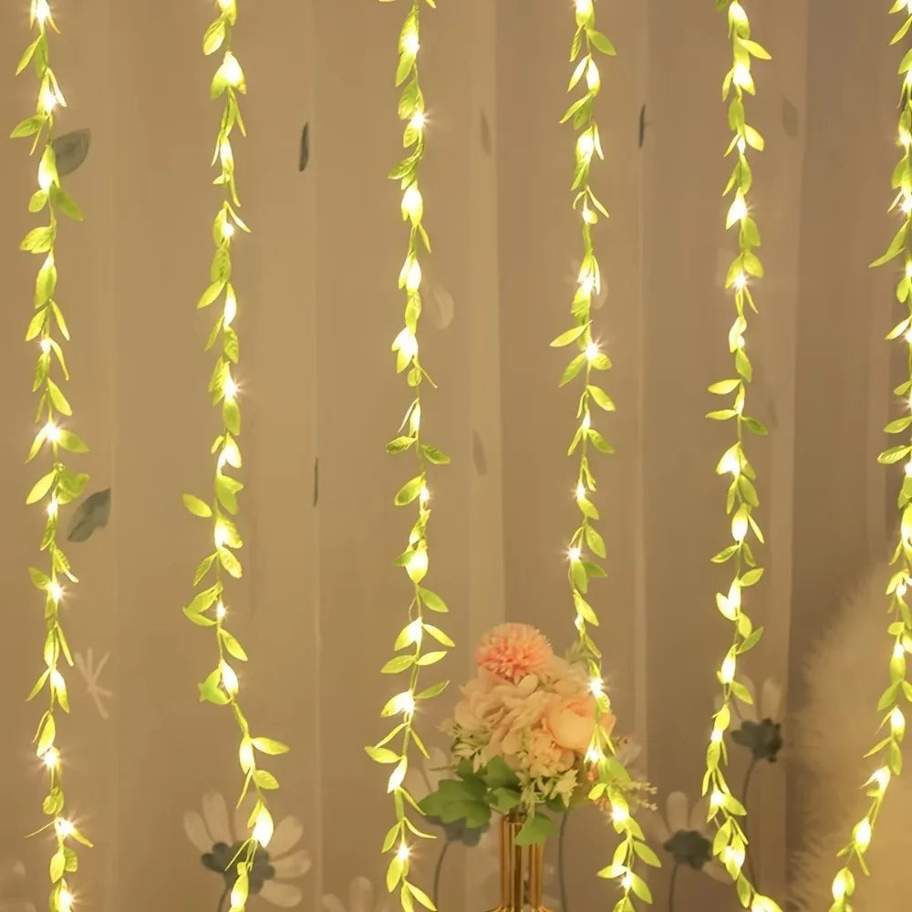 2M Artificial Willow Vine Garland – Green Leaf Room Decor Artificial Vine Garland Babs