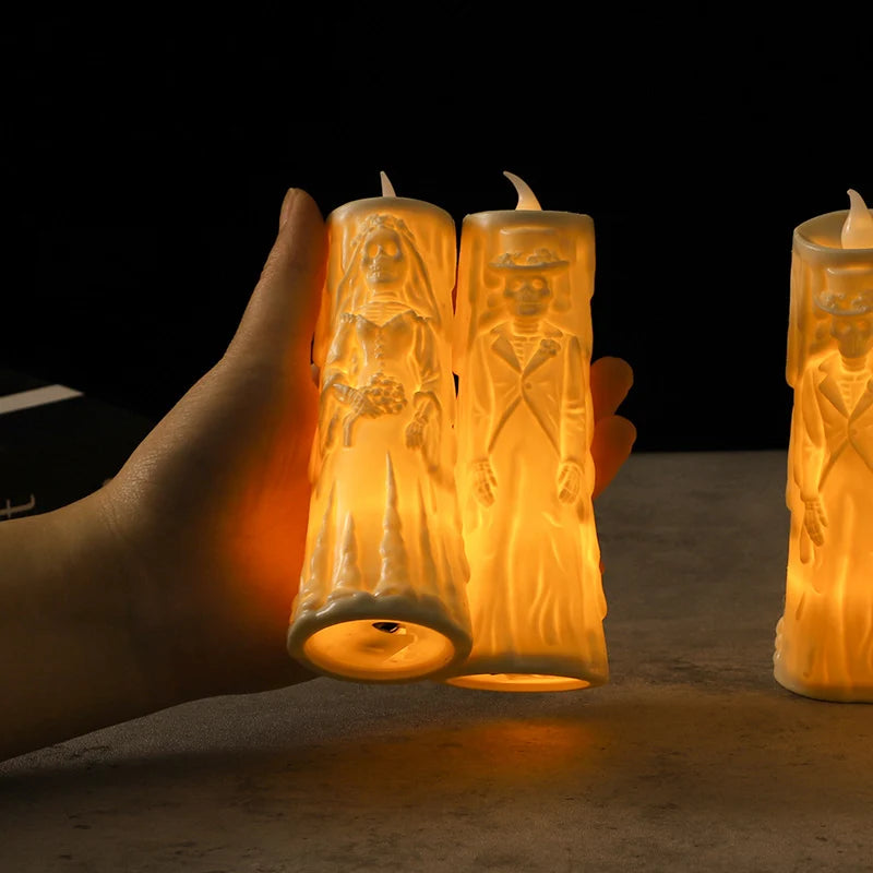 Bride & Groom LED Candle Set – Halloween & Wedding Décor LED Decorative Candles Babs