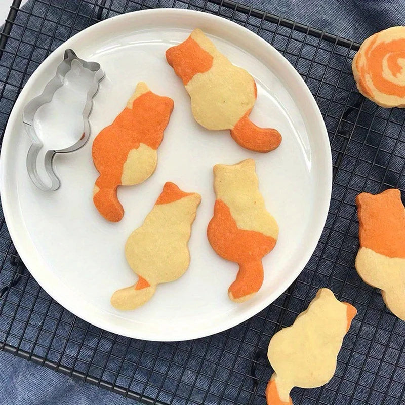 5-Piece Animal Cat Cookie Cutter Set – Stainless Steel Molds Cookie Cutter Set Babs