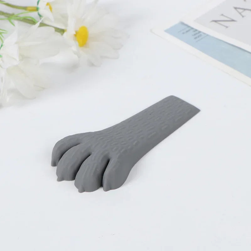 Floor Door Stopper – Anti-Slam No-Drill PU Rubber Wedge Floor Door Stopper Babs grey paw