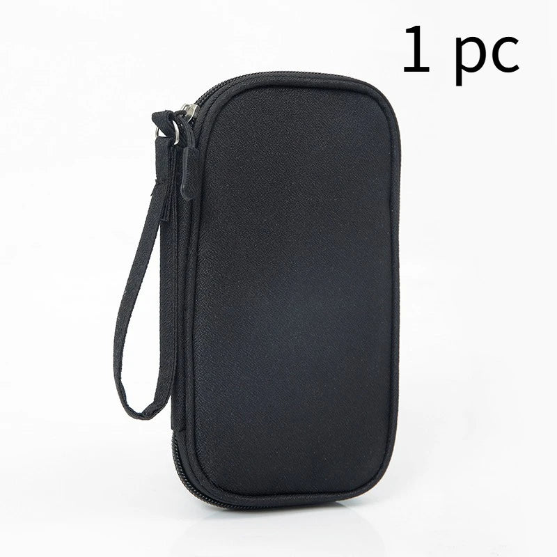 Portable Electronics Organizer Case – Waterproof Travel Pouch Electronics Organizer Case Babs Black Single Layer