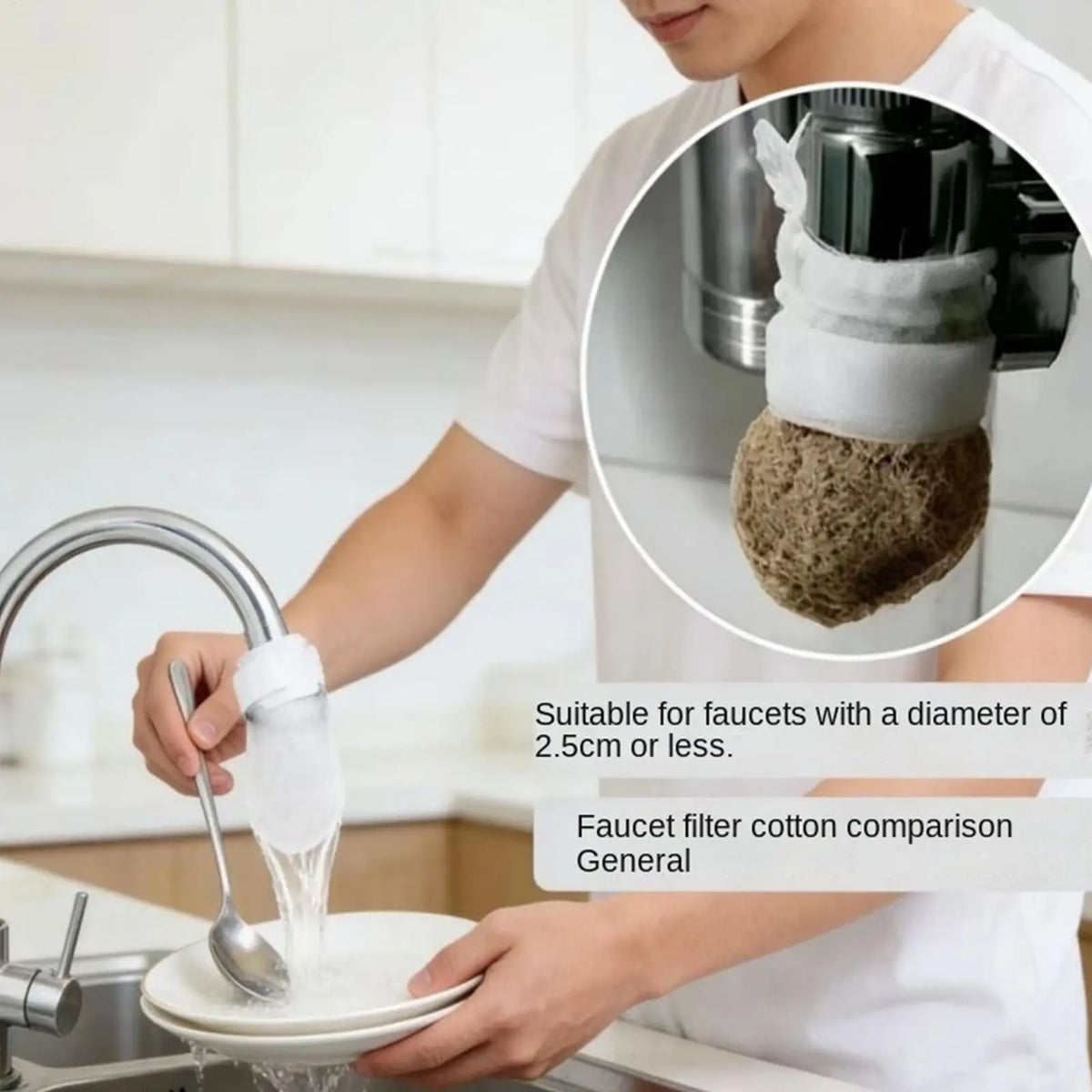 Faucet Filter Cotton Bag – Anti-Splash Tap Water Purifier Faucet Water Filter Babs