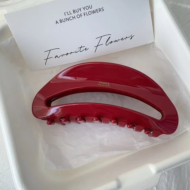 Red Acetate Hair Claw Clip – Glossy Finish for Women Hair Claw Clip Babs