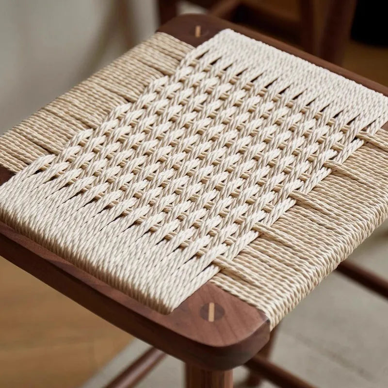Wooden Woven High Bar Stool – Modern Minimalist Chair Wooden Bar Stool Babs