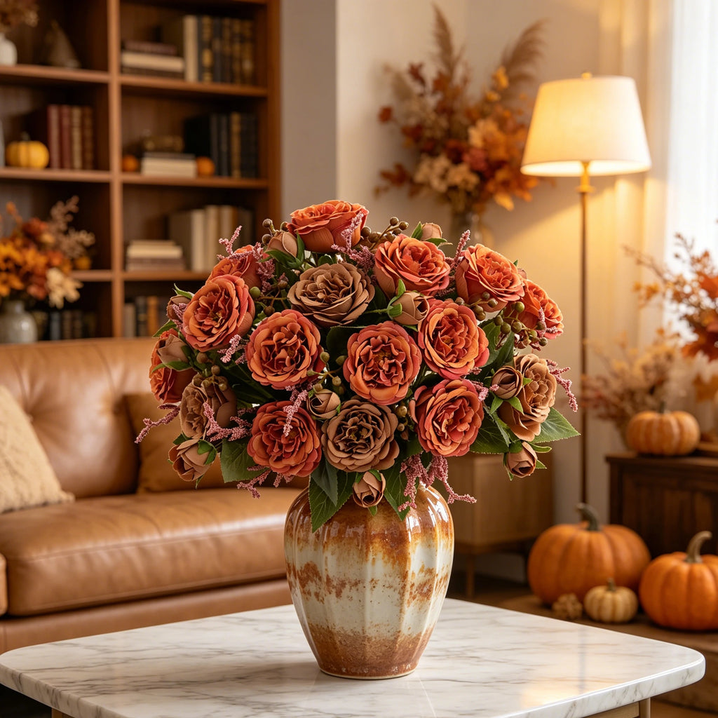 Silk Artificial Peony Rose Bouquet – Wedding & Home Decor Artificial Flower Bouquet Babs