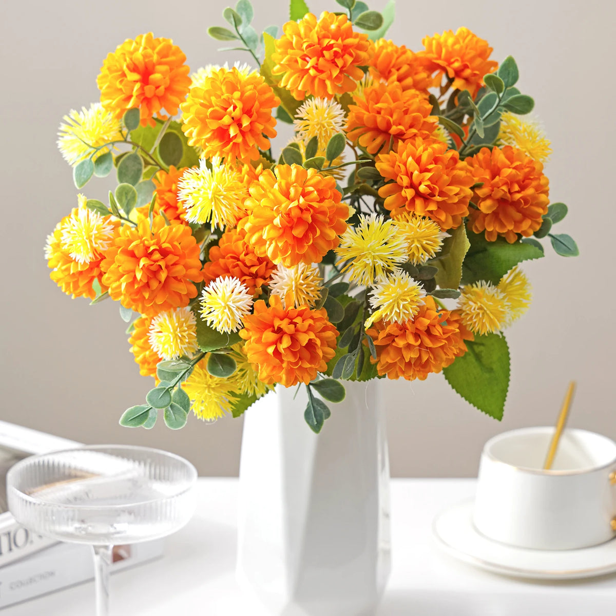 Artificial Silk Dandelion Chrysanthemum Flowers – Wedding Décor Artificial Silk Flowers Babs