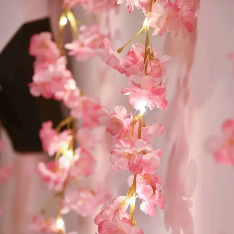 Pink Cherry Blossom LED Fairy Lights – Wedding & Party Décor LED Fairy String Lights Babs