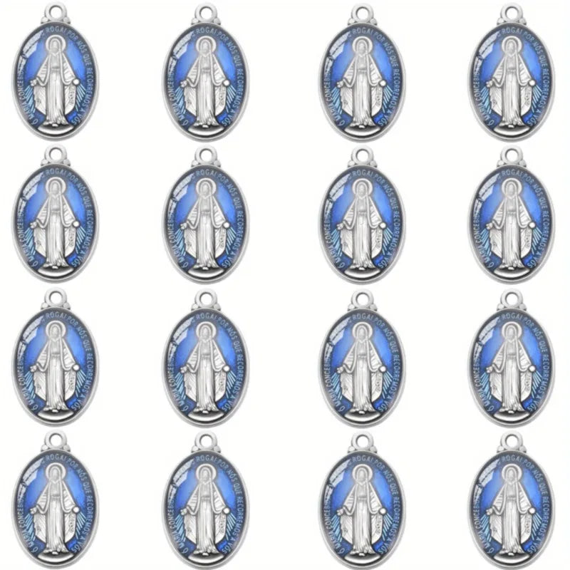 10Pcs Vintage Virgin Mary Medal Pendants – DIY Jewelry Charms DIY Jewelry Charms Babs silvery 10pcs