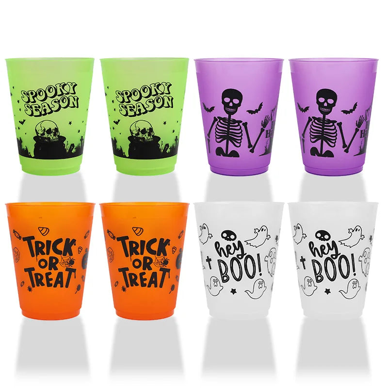 Halloween Skull Plastic Cups Boo Party Drinkware 8/16 Pack Halloween Party Cups Babs