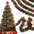 Christmas Tinsel Garland Red Green Xmas Tree Ornaments 1-5Pcs Christmas Tinsel Garland Babs A 5Pcs