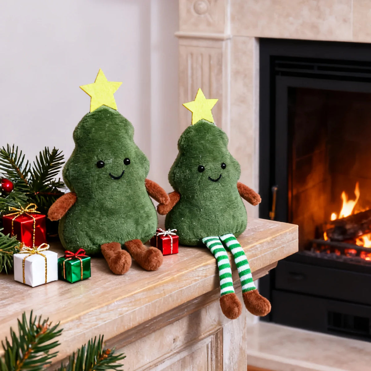 Cute Plush Christmas Tree Pendant Doll Holiday Decoration Christmas Pendant Decoration Babs