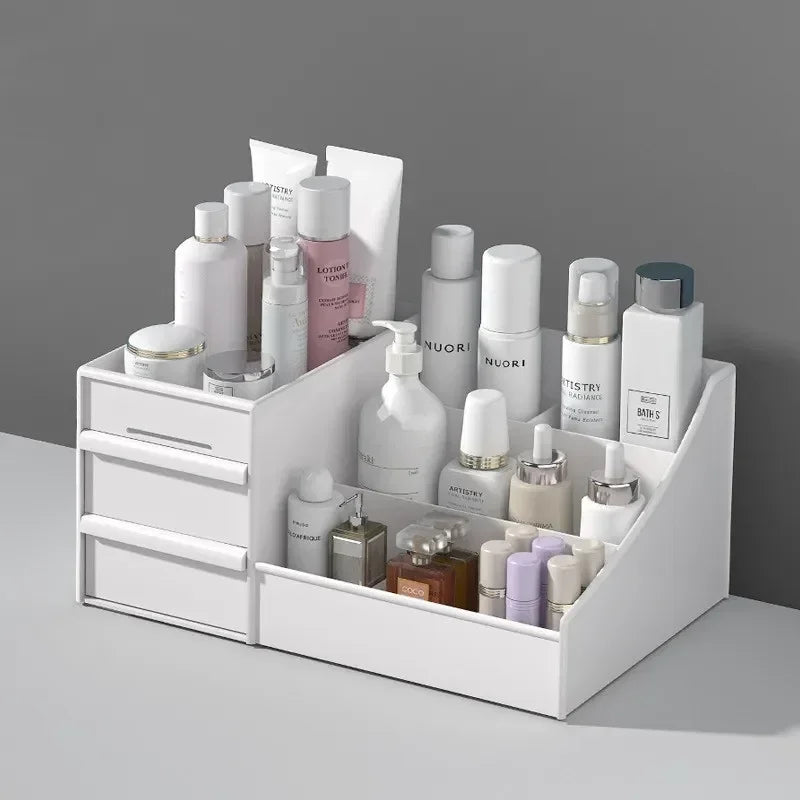Plastic Drawer Makeup Storage Box – Desktop Organizer Makeup Storage Organizer Babs WHITE