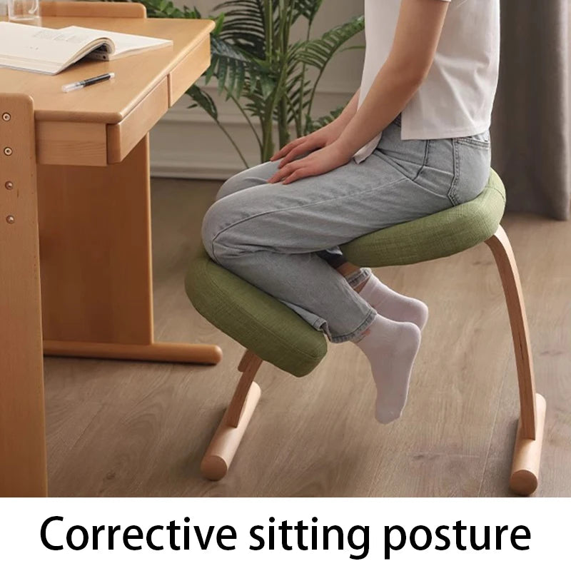 Ergonomic Beech Wood Office Chair | Linen Cushion Modern Desk Ergonomic Office Chair Babs