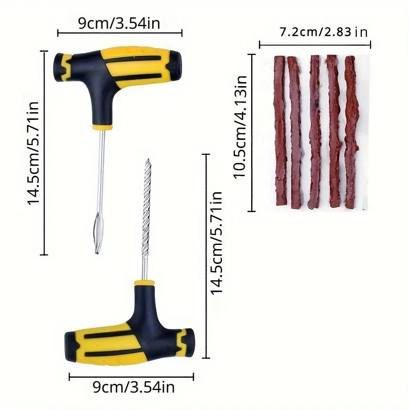 3-Piece Car & Motorcycle Tire Repair Tool Kit Tire Repair Kit Babs