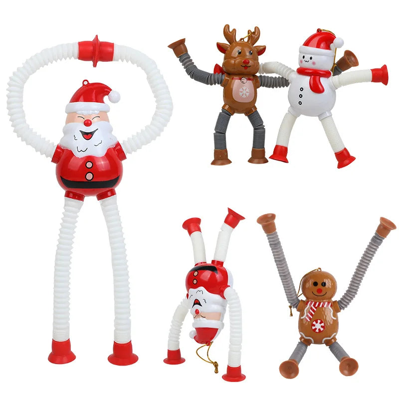4-Pc Christmas Hanging Ornaments – Santa & Reindeer Suction Cup Set Christmas Ornament Set Babs