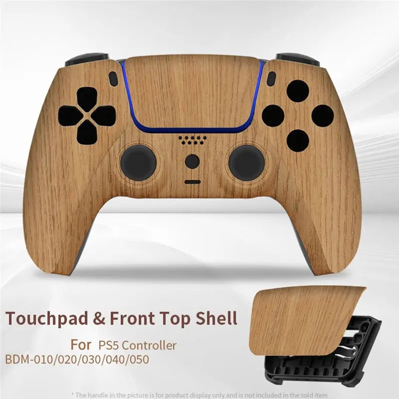PS5 Controller Front Shell Wood Grain – BDM-010 to 050 Replacement Controller Replacement Shell Babs