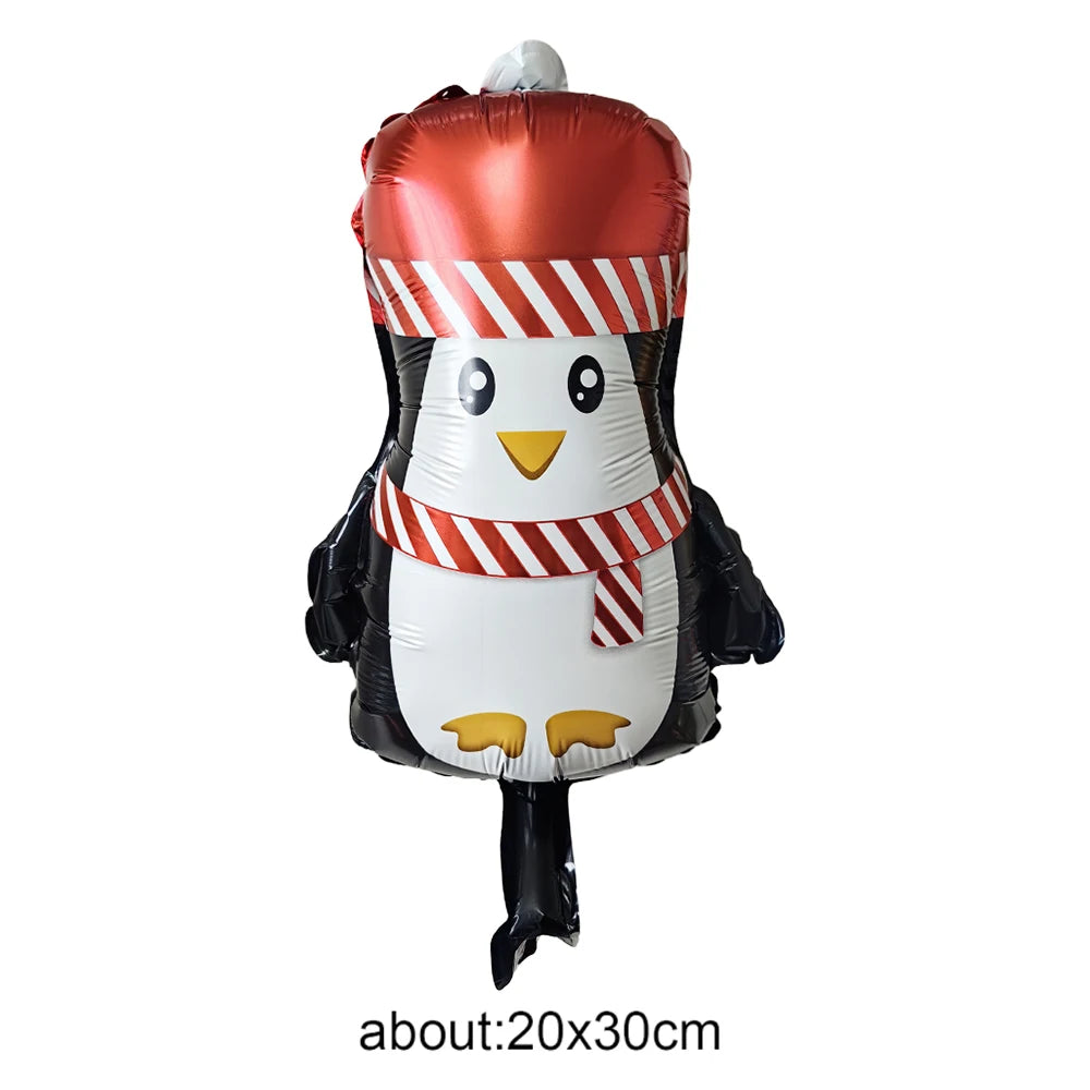 10pcs Mini Christmas Foil Balloons – Santa Snowman Reindeer Foil Party Balloons Babs Olive 10pcs