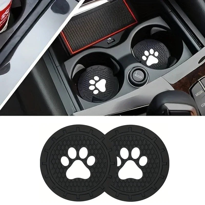 2-Pack Paw Silicone Car Cup Holder Coasters – Anti-Slip Fit Car Cup Holder Coaster Babs