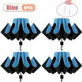 Manual Folding UV Umbrella – Large Double Layer, 1-4 PCS Folding UV Umbrella Babs metal-fiber composite 8K Blue-4PCS