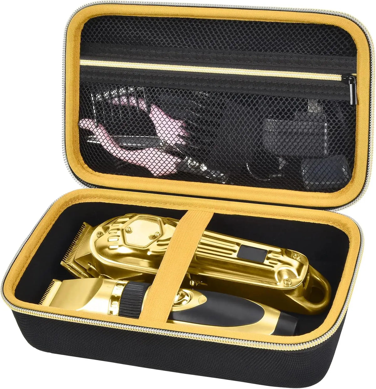 2pc Hair Clipper Case Barber Trimmer Organizer Travel Bag Clipper Organizer Bag Babs Yellow Zipper