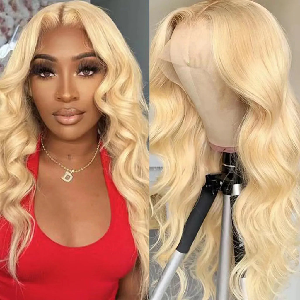 Long Curly Wave Synthetic Lace Front Wig | High Temp Fiber Synthetic Lace Front Wig Babs 26inches Gold